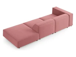 Cosmopolitan Design - Sofá direito "Arendal" 4 lugares em veludo salmão - 262x102x70cm