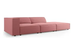 Cosmopolitan Design - Sofá direito "Arendal" 4 lugares em veludo salmão - 262x102x70cm