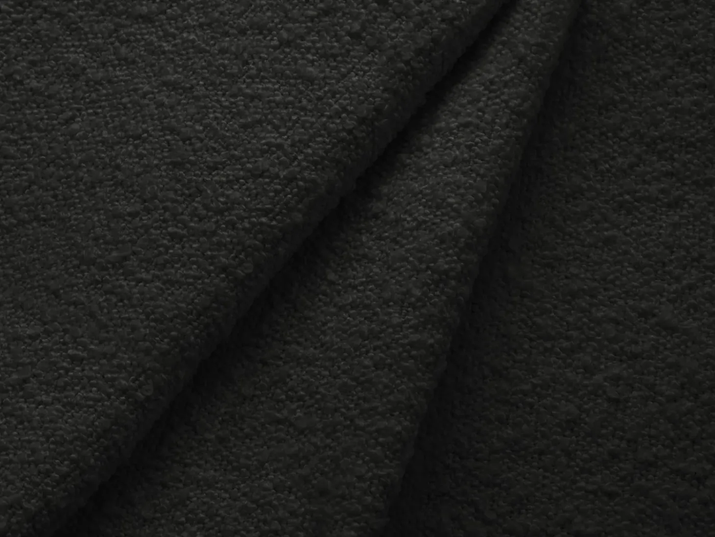 Cosmopolitan Design - Sofá de canto esquerdo "Vienna" 5 lugares em tecido bouclé preto - 255x170x95cm