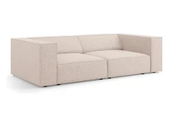 Cosmopolitan Design - Sofá "Arendal" 3 lugares em tecido chenille bege - 204x102x70cm
