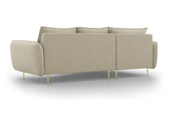 Cosmopolitan Design - Sofá de canto esquerdo "Vienna" 5 lugares em tecido estrutural bege - 255x170x95cm