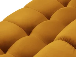Cosmopolitan Design - Sofá panorâmico "Bali" 7 lugares em veludo amarelo - 383x185x75cm