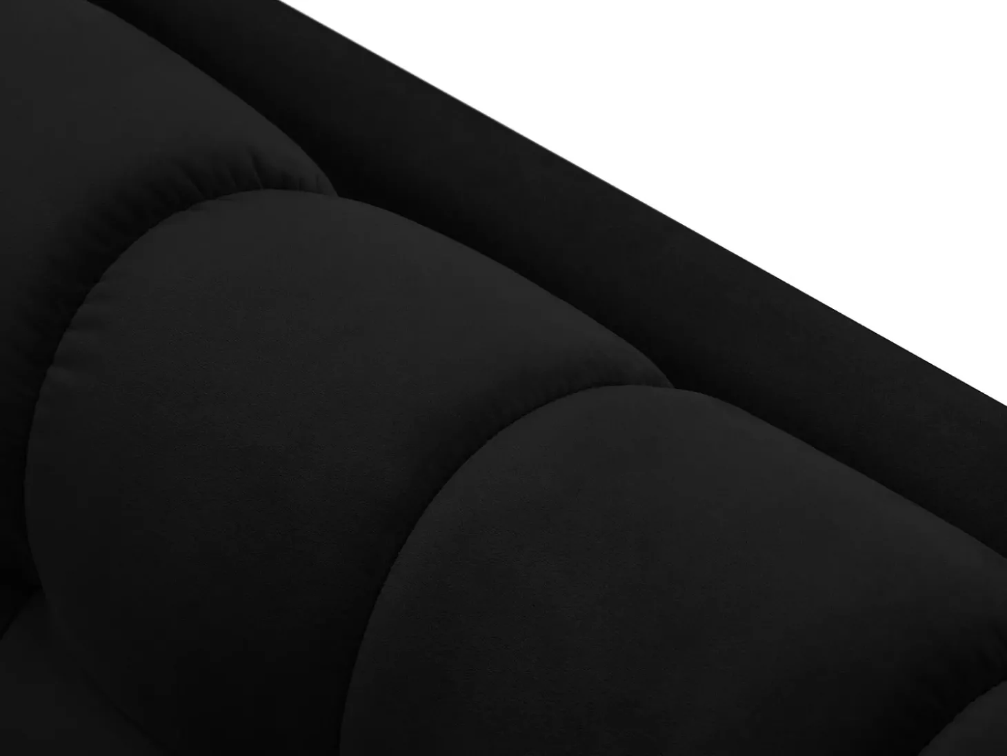 Cosmopolitan Design - Sofá "Bali" 2 lugares em veludo preto - 152x92x75cm