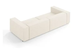 Cosmopolitan Design - Sofá "Arendal" 4 lugares em tecido chenille bege claro - 244x102x70cm