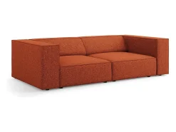 Cosmopolitan Design - Sofá "Arendal" 3 lugares em tecido chenille terracota - 204x102x70cm