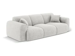 Cosmopolitan Design - Sofá "Nolio" 3 lugares em tecido chenille cinza claro - 235x95x72cm