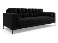 Cosmopolitan Design - Sofá "Bali" 4 lugares em veludo preto - 217x92x75cm