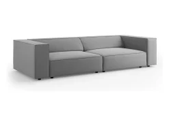 Cosmopolitan Design - Sofá "Arendal" 4 lugares em veludo cinza claro - 244x102x70cm