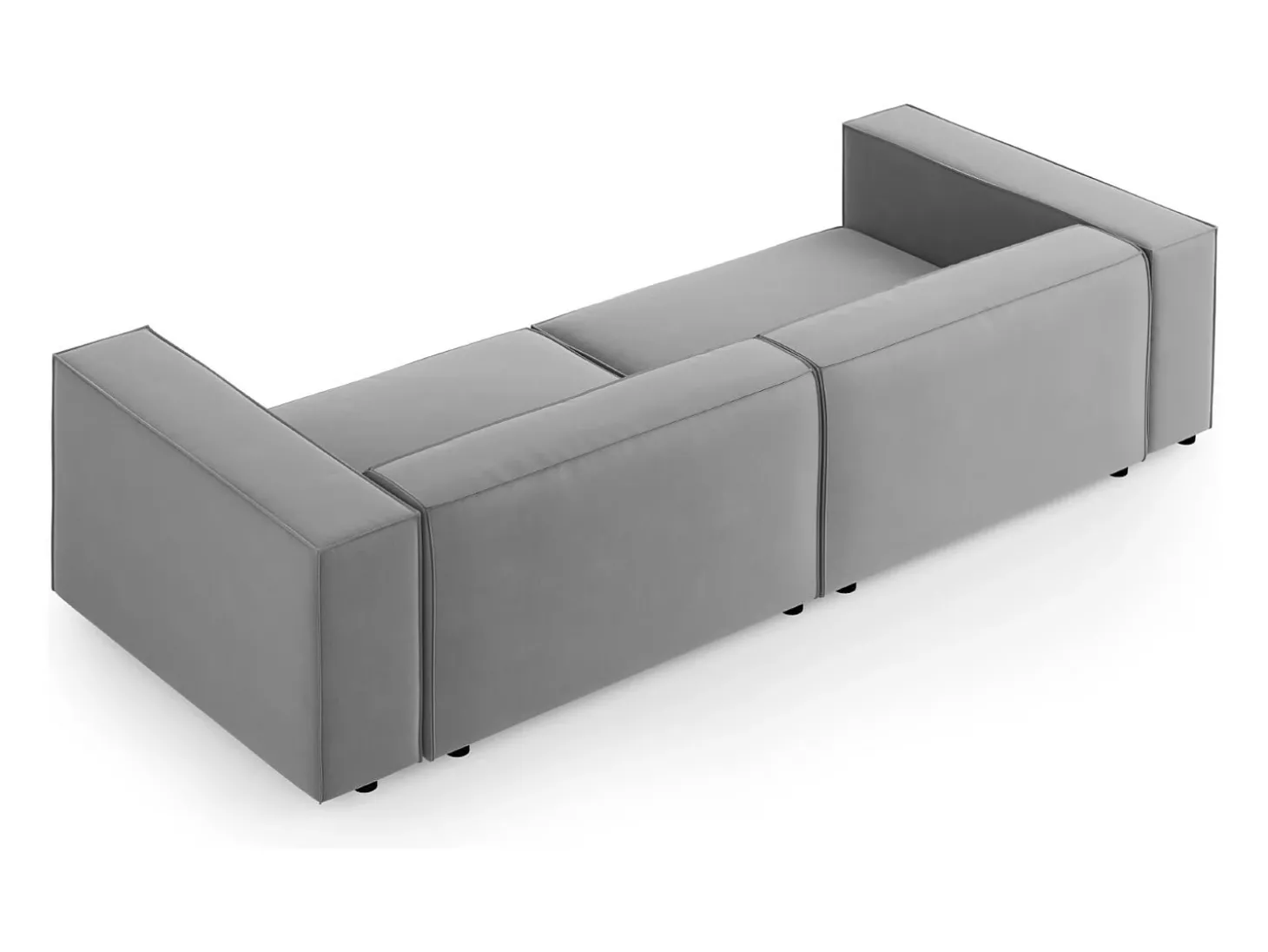 Cosmopolitan Design - Sofá "Arendal" 4 lugares em veludo cinza claro - 244x102x70cm