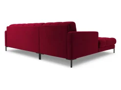 Cosmopolitan Design - Sofá de canto esquerdo "Bali" 5 lugares em veludo vermelho - 293x185x75cm