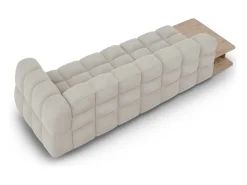 Cosmopolitan Design - Sofá modular virado para a esquerda "Sky" 4 lugares em veludo bege claro - 297x102x75cm