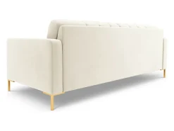 Cosmopolitan Design - Sofá "Bali" 3 lugares em veludo bege claro - 177x92x75cm