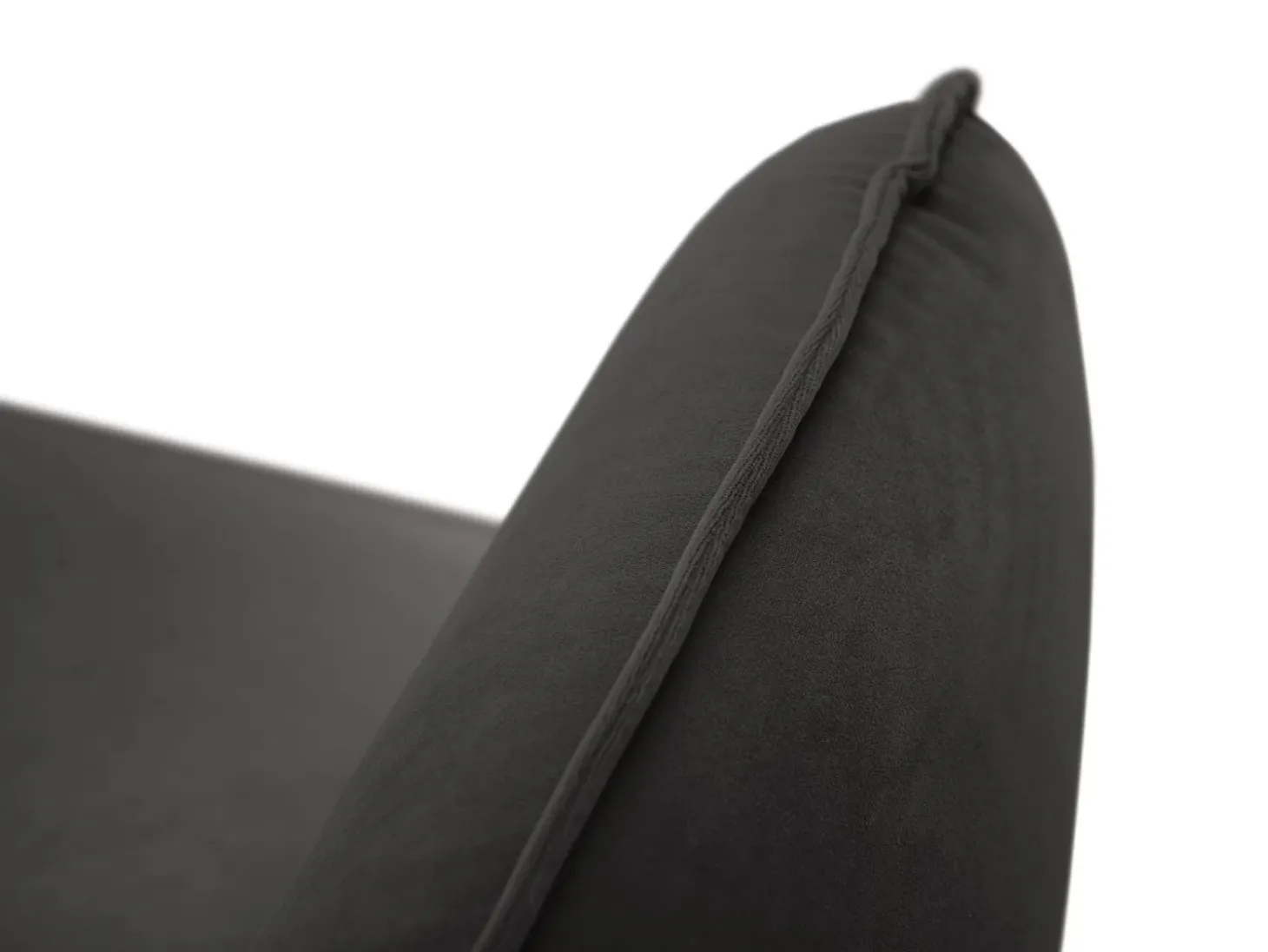 Cosmopolitan Design - Sofá de canto esquerdo "Vienna" 6 lugares em veludo cinza escuro - 275x185x95cm