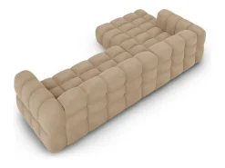 Cosmopolitan Design - Sofá modular de canto esquerdo "Sky" 4 lugares em veludo areia - 300x162x75cm