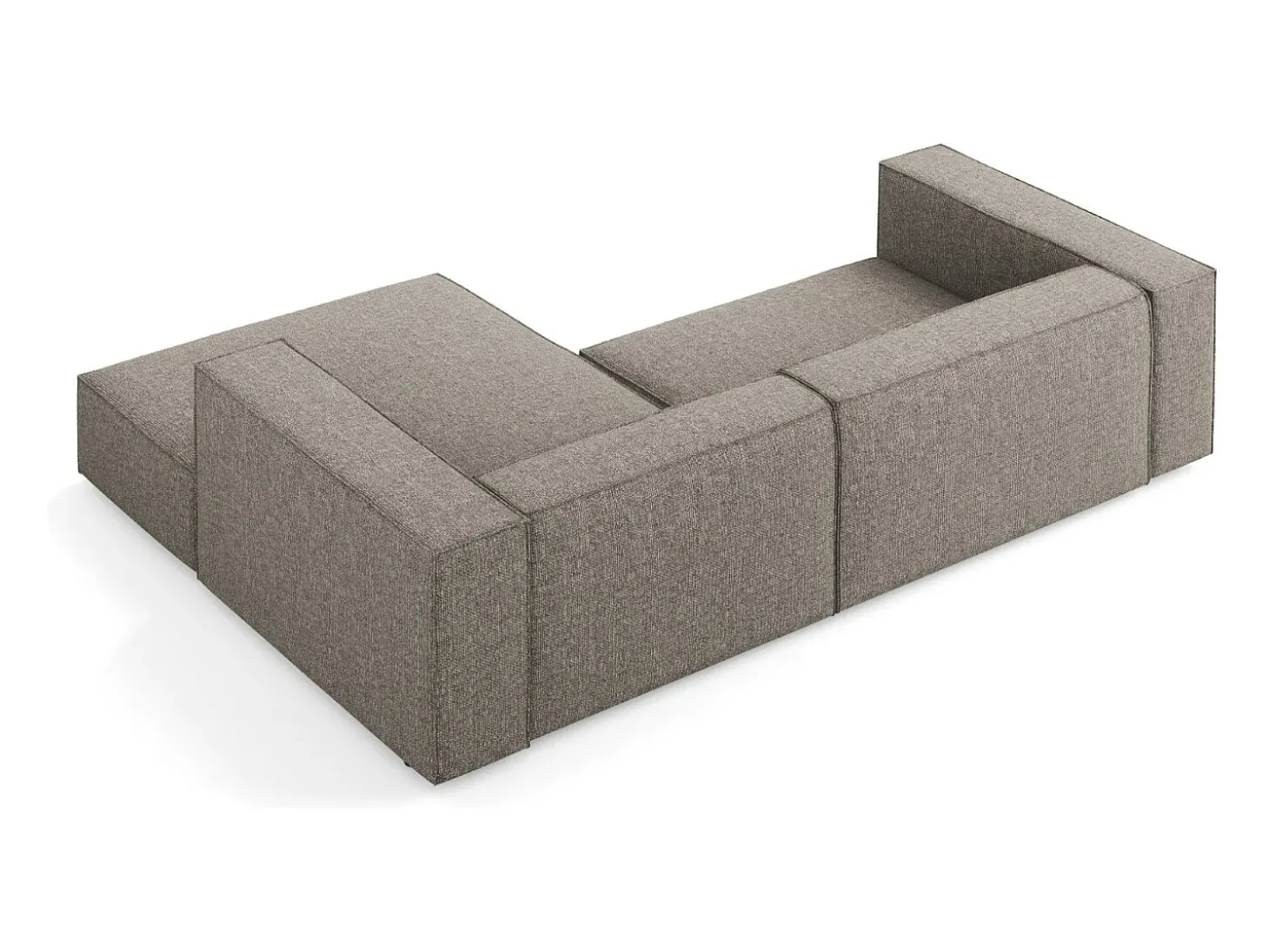 Cosmopolitan Design - Sofá de canto direito "Arendal" 3 lugares em tecido chenille cinza - 224x166x70cm