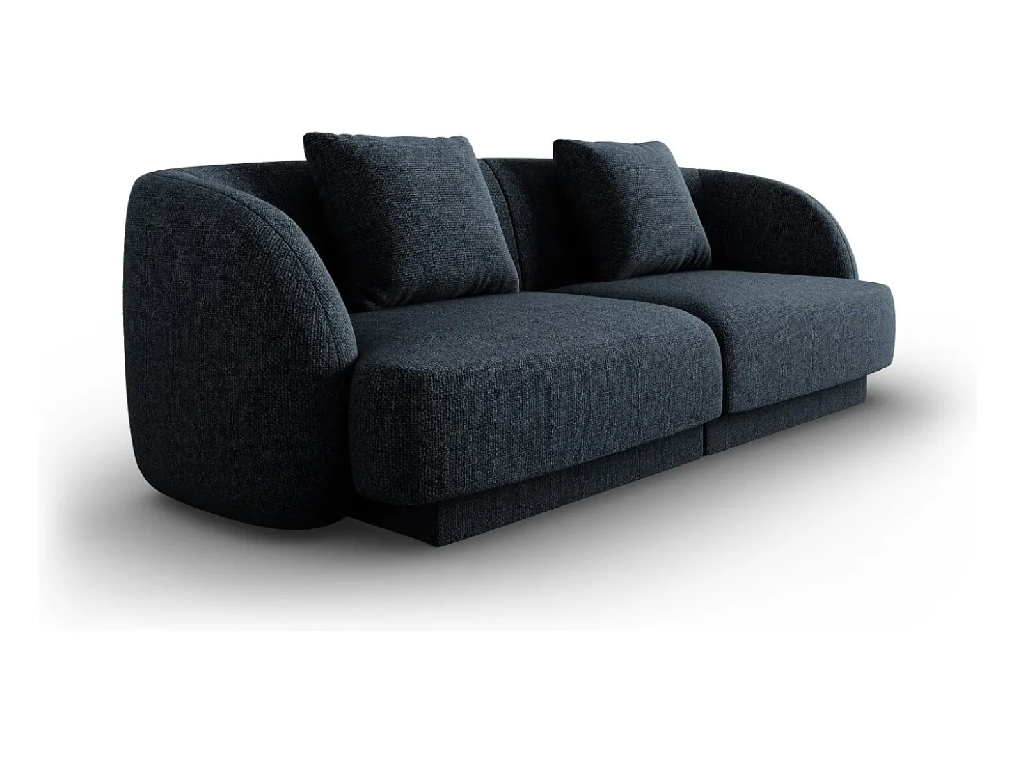 Cosmopolitan Design - Sofá "Tulum" 2 lugares em tecido chenille azul real - 180x90x70cm