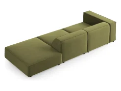 Cosmopolitan Design - Sofá direito "Arendal" 4 lugares em veludo verde claro - 262x102x70cm