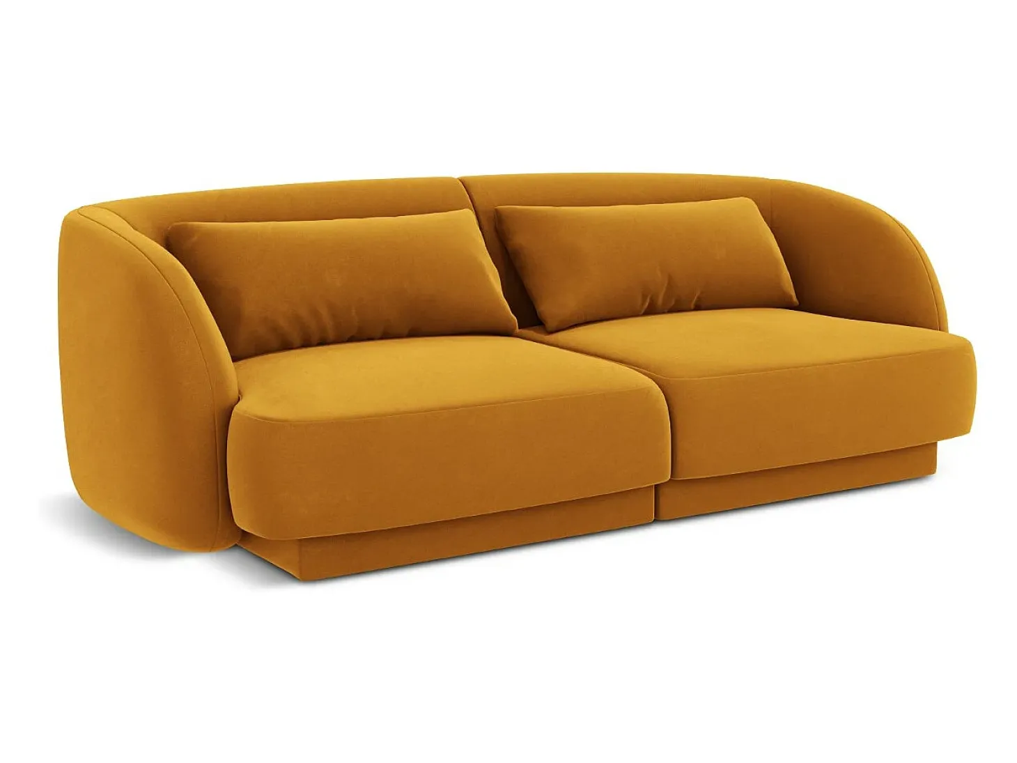 Cosmopolitan Design - Sofá "Tulum" 2 lugares em veludo amarelo - 180x90x70cm