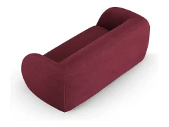 Cosmopolitan Design - Sofá "Essen" 2 lugares em tecido bouclé bordeaux - 210x95x86cm