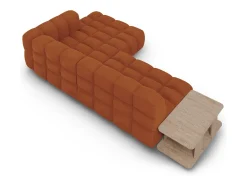 Cosmopolitan Design - Sofá modular de canto direito "Sky" 4 lugares em veludo terracota - 297x162x75cm