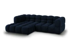 Cosmopolitan Design - Sofá modular de canto esquerdo "Sky" 3 lugares em veludo azul real - 244x162x75cm