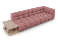 Cosmopolitan Design - Sofá modular virado para a esquerda "Sky" 4 lugares em veludo salmão - 297x102x75cm