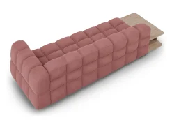 Cosmopolitan Design - Sofá modular virado para a esquerda "Sky" 4 lugares em veludo salmão - 297x102x75cm