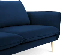 Cosmopolitan Design - Sofá "Vienna" 2 lugares em veludo azul real - 160x92x95cm