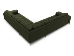 Cosmopolitan Design - Sofá de canto simétrico "Bali" 6 lugares em tecido estrutural verde - 256x256x75cm