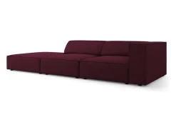 Cosmopolitan Design - Sofá esquerdo "Arendal" 4 lugares em tecido chenille com efeito canelado rubi - 262x102x70cm