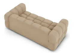 Cosmopolitan Design - Sofá "Sky" 3 lugares em veludo areia - 214x102x75cm