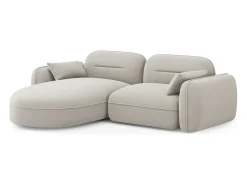 Cosmopolitan Design - Sofá modular de canto esquerdo "Sydney" 3 lugares em veludo bege claro - 230x165x70cm