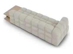 Cosmopolitan Design - Sofá modular direito "Sky" 4 lugares em veludo bege claro - 297x102x75cm