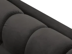 Cosmopolitan Design - Sofá "Bali" 3 lugares em veludo cinza escuro - 177x92x75cm