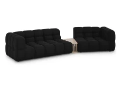 Cosmopolitan Design - Sofá modular direito "Sky" 3 lugares em veludo preto - 353x148x75cm