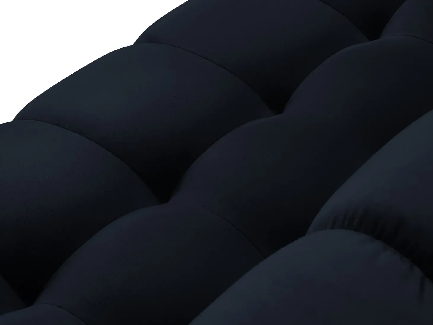 Cosmopolitan Design - Sofá panorâmico "Bali" 7 lugares em veludo azul escuro - 383x185x75cm