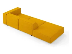 Cosmopolitan Design - Sofá esquerdo "Arendal" 4 lugares em tecido chenille com efeito canelado mostarda - 262x102x70cm