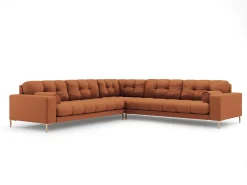 Cosmopolitan Design - Sofá de canto simétrico "Bali" 6 lugares em tecido estrutural tijolo - 256x256x75cm