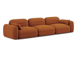 Cosmopolitan Design - Sofá modular "Sydney" 4 lugares em veludo terracota - 320x90x70cm