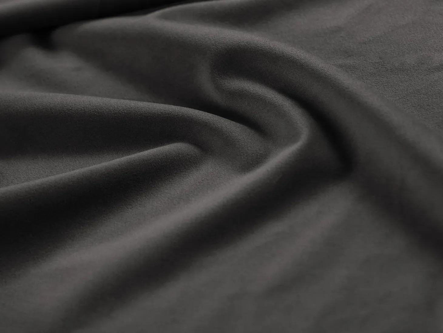 Cosmopolitan Design - Sofá de canto panorâmico à esquerda "Vienna" 7 lugares em veludo cinza escuro - 330x235x95cm