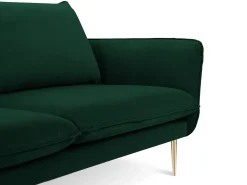 Cosmopolitan Design - Sofá "Vienna" 2 lugares em veludo verde garrafa - 160x92x95cm