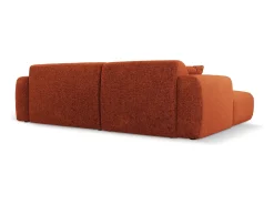 Cosmopolitan Design - Sofá de canto direito "Nolio" 4 lugares em tecido chenille terracota - 235x170x72cm