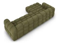 Cosmopolitan Design - Sofá modular de canto esquerdo "Sky" 4 lugares em veludo verde claro - 300x162x75cm