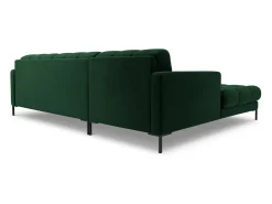 Cosmopolitan Design - Sofá de canto esquerdo "Bali" 5 lugares em veludo verde garrafa - 293x185x75cm