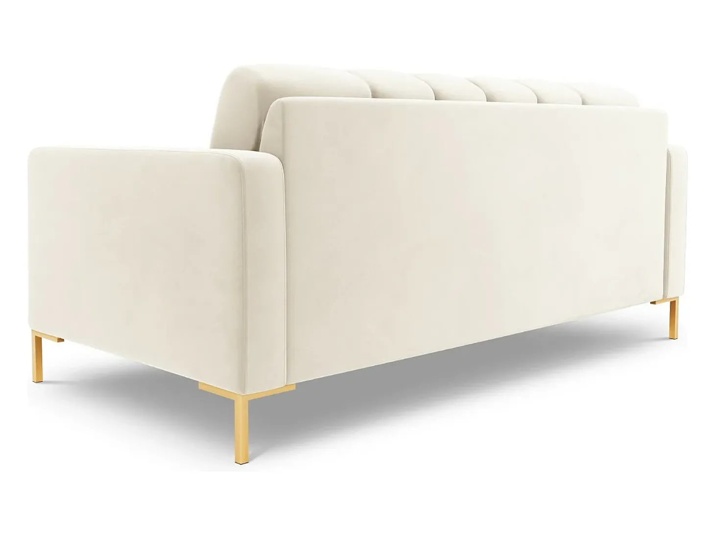 Cosmopolitan Design - Sofá "Bali" 2 lugares em veludo bege claro - 152x92x75cm