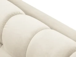 Cosmopolitan Design - Sofá "Bali" 3 lugares em veludo bege claro - 177x92x75cm