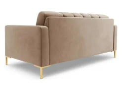 Cosmopolitan Design - Sofá "Bali" 2 lugares em veludo bege - 152x92x75cm