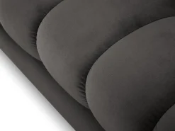 Cosmopolitan Design - Sofá "Bali" 2 lugares em veludo cinza escuro - 152x92x75cm