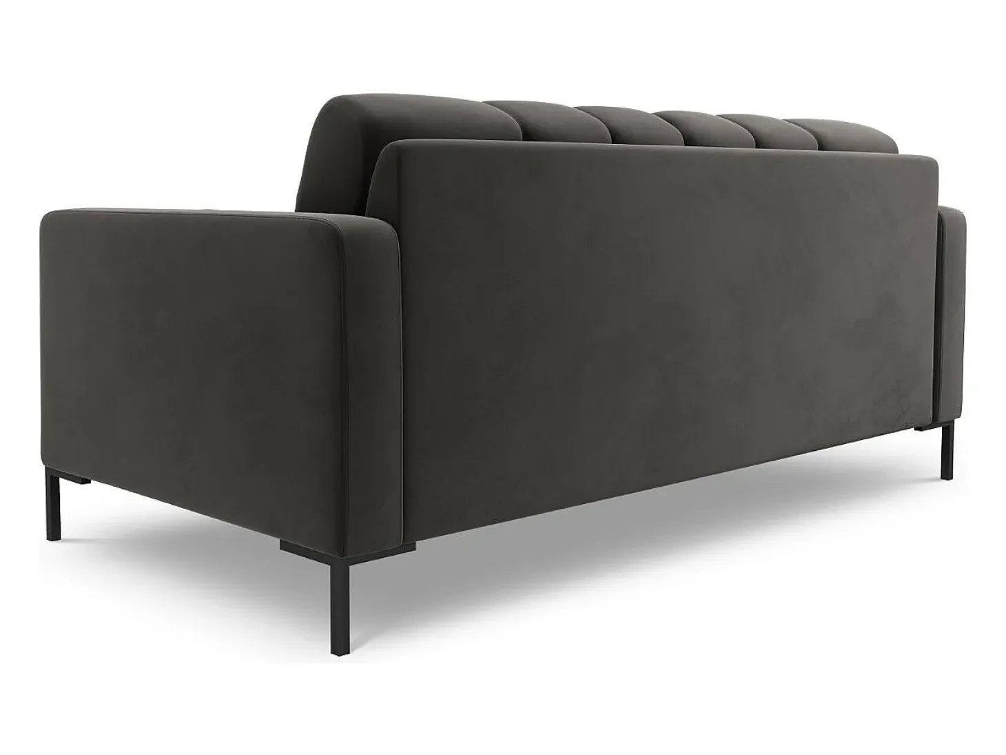 Cosmopolitan Design - Sofá "Bali" 2 lugares em veludo cinza escuro - 152x92x75cm