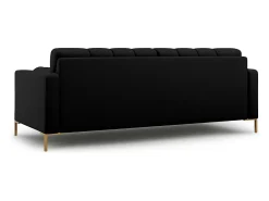 Cosmopolitan Design - Sofá "Bali" 4 lugares em tecido estrutural preto - 217x92x75cm